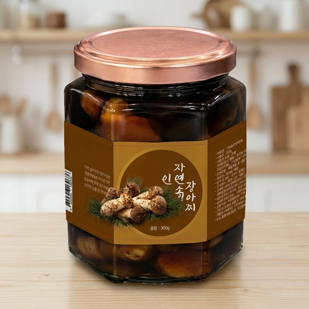自然松茸の醤油漬け 300g まつたけ 韓国おかず ご飯のお供 ギフト