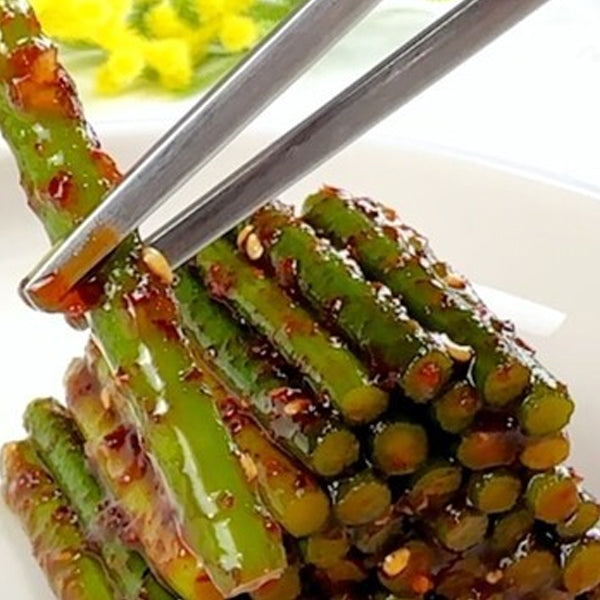 【自家製】茎ニンニクの辛味噌漬け 500g (マヌルジョン・にんにくの芽):韓国市場