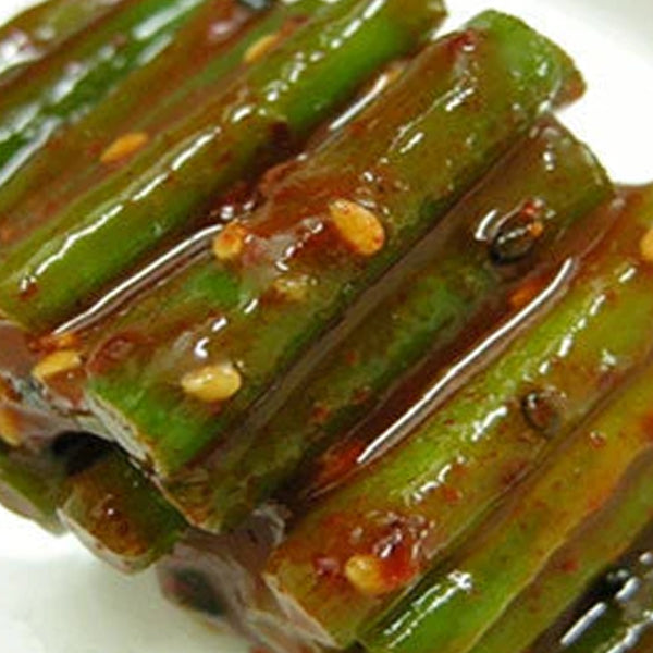 【自家製】茎ニンニクの辛味噌漬け 500g (マヌルジョン・にんにくの芽):韓国市場