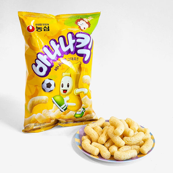 【農心】バナナキック 75g ふわふわ バナナ味 スナック 韓国お菓子