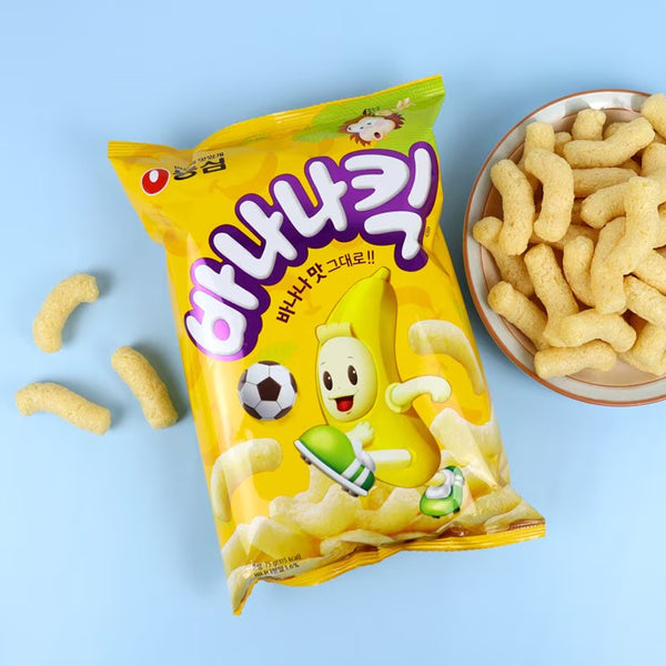 【農心】バナナキック 75g ふわふわ バナナ味 スナック 韓国お菓子