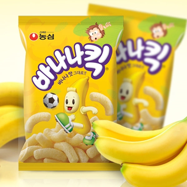 【農心】バナナキック 75g ふわふわ バナナ味 スナック 韓国お菓子