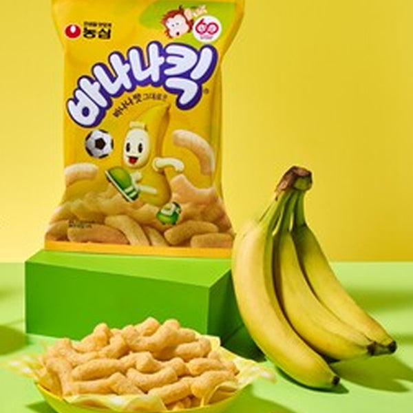 【農心】バナナキック 75g ふわふわ バナナ味 スナック 韓国お菓子