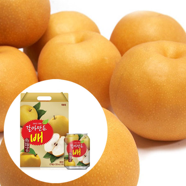 【ヘテ】すりおろし梨 ジュース 238ml×12個入 韓国梨ジュース 果肉入り みずみずしい甘さ
