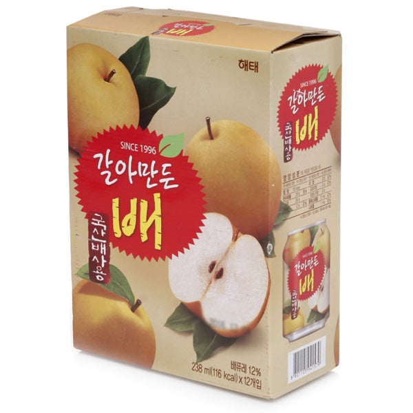 【ヘテ】すりおろし梨 ジュース 238ml×12個入 韓国梨ジュース 果肉入り みずみずしい甘さ