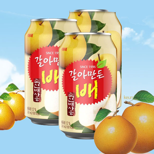 【ヘテ】すりおろし梨 ジュース 238ml×12個入 韓国梨ジュース 果肉入り みずみずしい甘さ
