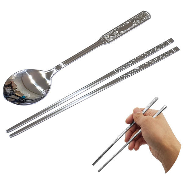 人参模様 ステンレス箸 滑り止め付き 高品質カトラリー