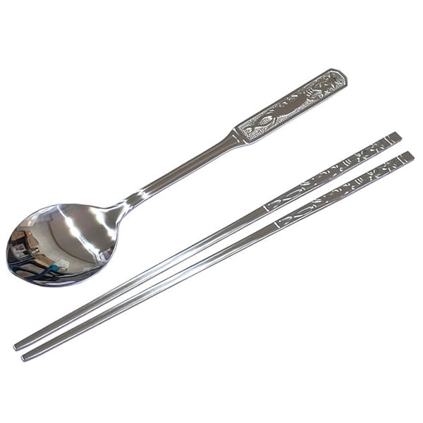 人参模様 ステンレス箸 滑り止め付き 高品質カトラリー