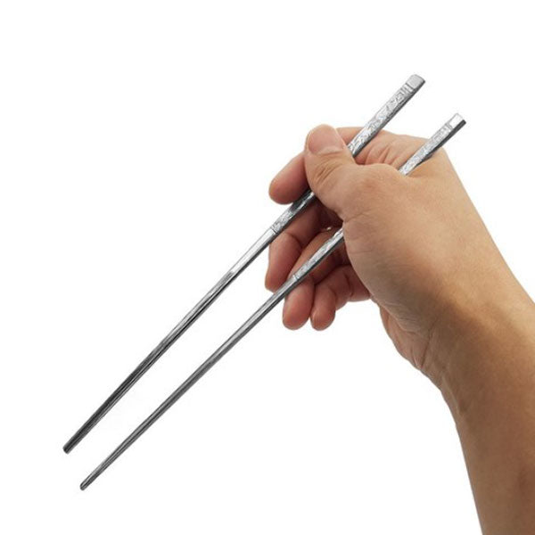 人参模様 ステンレス箸 滑り止め付き 高品質カトラリー