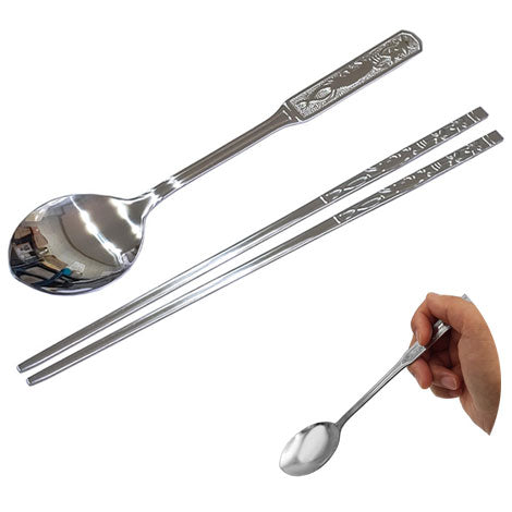 人参模様 ステンレススプーン 滑り止め付き 高品質カトラリー