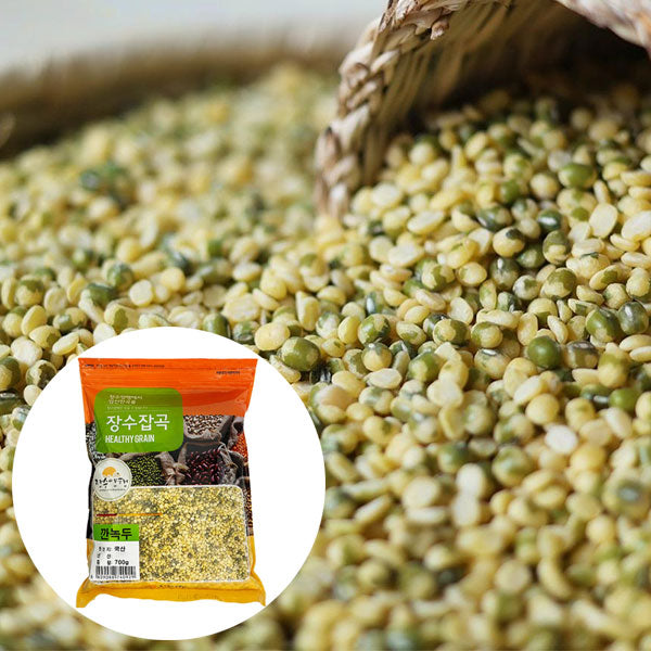 【長寿洋行】むき緑豆 韓国産 皮むき済み ヘルシー 700g 食物繊維豊富