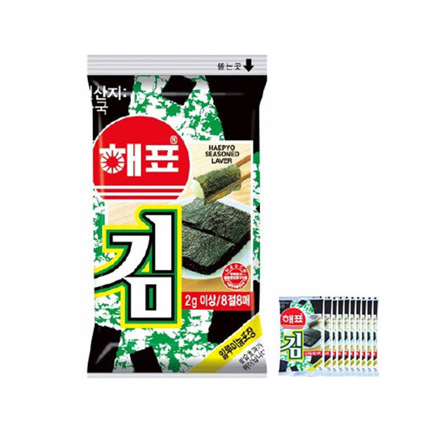 【ヘピョ】韓国産焼きのり お弁当用 480枚 (8切6枚×10個)