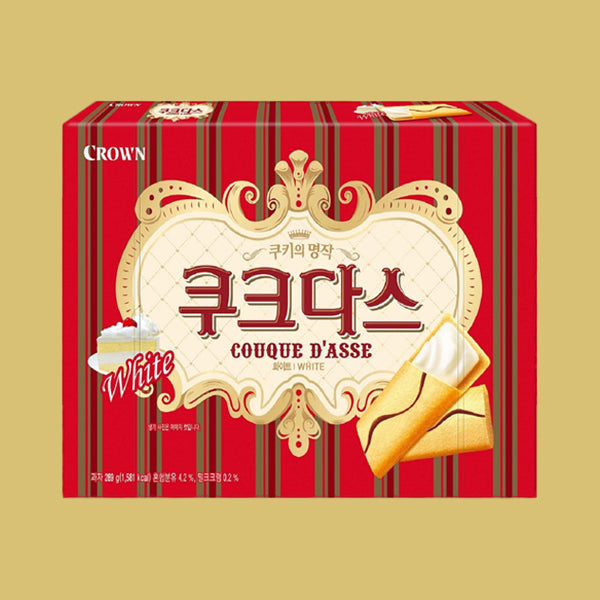 【クラウン】ククダス ホワイト 72g 韓国クッキー 薄焼き 口どけ サクサク