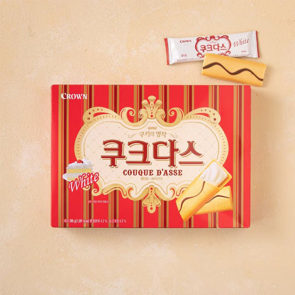 【クラウン】ククダス ホワイト 72g 韓国クッキー 薄焼き 口どけ サクサク