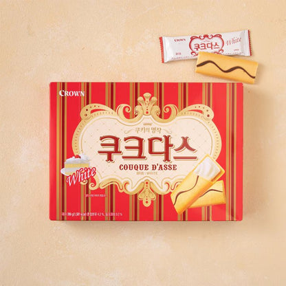 【クラウン】ククダス ホワイト 72g 韓国クッキー 薄焼き 口どけ サクサク