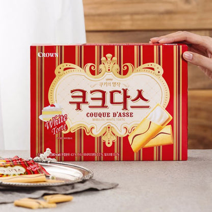 【クラウン】ククダス ホワイト 72g 韓国クッキー 薄焼き 口どけ サクサク